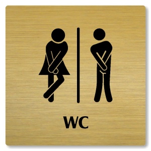 WC společné, 118x118mm, zlatá, Nevada